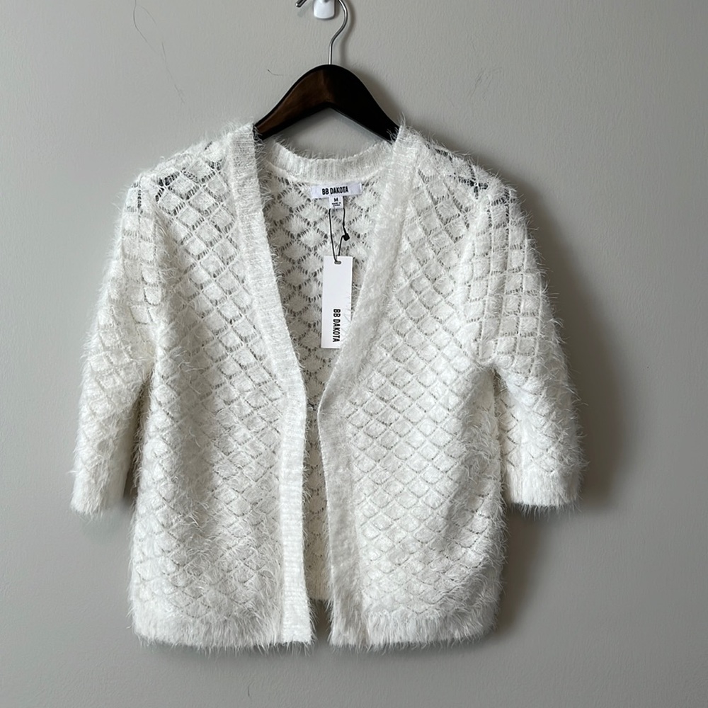 NWT BB Dakota White CoverUp Sweater